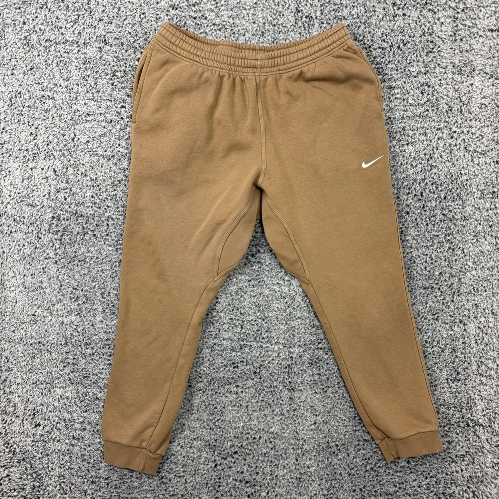 Nike Sweatpants Mens 2XL Brown Fleece Joggers Swoosh Logo 826431-258 XXL
